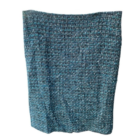 Talbots Tweed Wool Blend Pencil Skirt In Black & Green I Size: 8 - Picture 1 of 9
